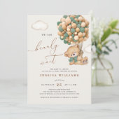 We kunnen een groene uitnodiging tot Baby shower a (Staand voorkant)