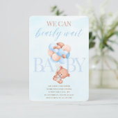We kunnen gerst wachten Baby shower uitnodigen Kaart (Staand voorkant)