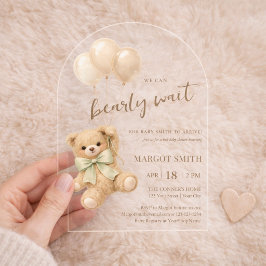 We Kunnen Haast Niet Wachten Baby Shower Acryl Uitnodigingen