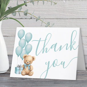 We Kunnen Haast Niet Wachten Jongens Baby Shower Bedankkaart