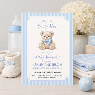 We Kunnen Haast Niet Wachten Teddybeer Blauwe Stri Kaart