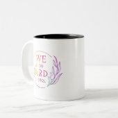 We kunnen harde dingen doen, design 7 tweekleurige koffiemok (Voorkant links)