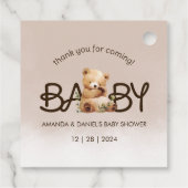 We kunnen het Baby shower afwachten. Bedankjes Labels (Achterkant)