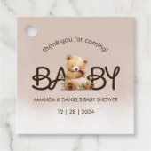 We kunnen het Baby shower afwachten. Bedankjes Labels (Voorkant)