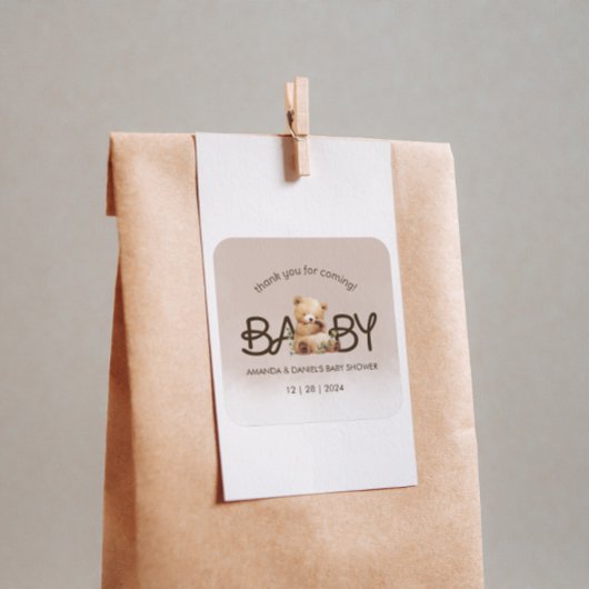 We kunnen het Baby shower afwachten. Vierkante Sticker