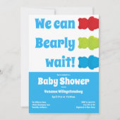 We kunnen het Baby shower blauw Beer afwachten Kaart (Voorkant)