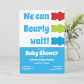 We kunnen het Baby shower blauw Beer afwachten Kaart (Staand voorkant)