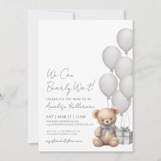 We kunnen het Baby shower Genderneutraal Beer afwa Kaart (Voorkant)