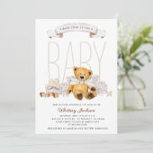 We kunnen het Baby shower Genderneutraal Beer afwa Kaart (Staand voorkant)