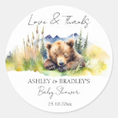We kunnen het baby shower nauwelijks afwachten dan ronde sticker (Voorkant)