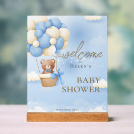 We kunnen het Baby shower van Blue Teddy Bear afwa Acryl Bord