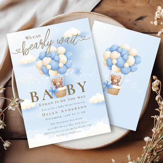 We kunnen het Baby shower van Blue Teddy Bear afwa Kaart