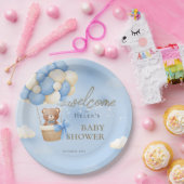 We kunnen het Baby shower van Blue Teddy Bear afwa Papieren Bordje (Feest)
