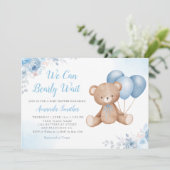 We kunnen het Baby shower van Boho Teddy Bear Boy  Kaart (Staand voorkant)