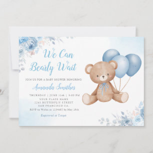 We kunnen het Baby shower van Boho Teddy Bear Boy  Kaart