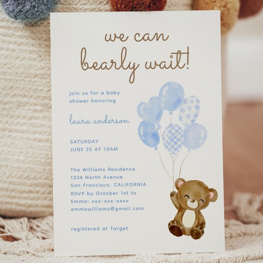 We kunnen het baby shower van de teddyberenjongen  kaart