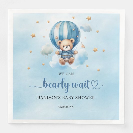 We kunnen het baby shower van de teddyberenjongen  servet (Voorkant)