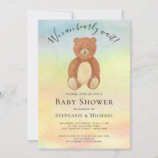 We kunnen het Baby shower van de Waterverf van par Kaart (Voorkant)