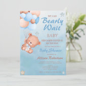 We kunnen het Baby shower van een blauw kind afwac Kaart (Staand voorkant)