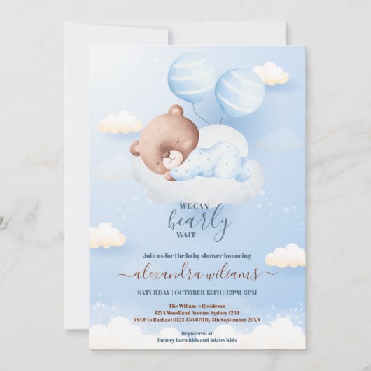 We kunnen het Baby shower van een jongen afwachten Kaart (Voorkant)