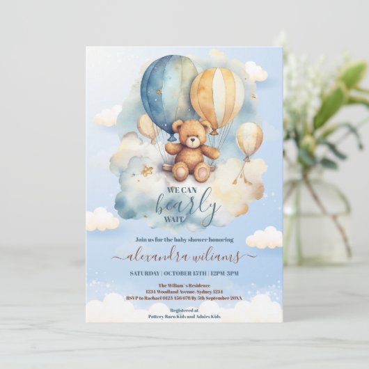 We kunnen het Baby shower van een jongen afwachten Kaart (Staand voorkant)