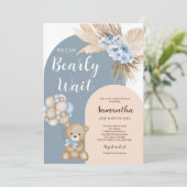 We kunnen het Baby shower van een jongen afwachten Kaart (Staand voorkant)