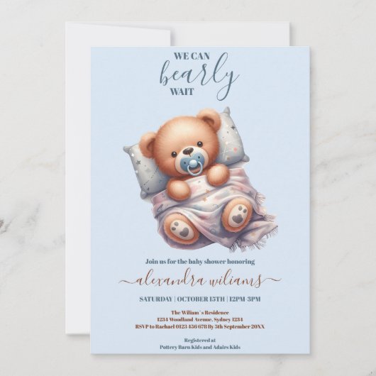 We kunnen het Baby shower van een jongen afwachten Kaart (Voorkant)