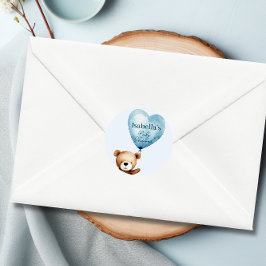 We kunnen het Baby shower van een jongen afwachten Ronde Sticker