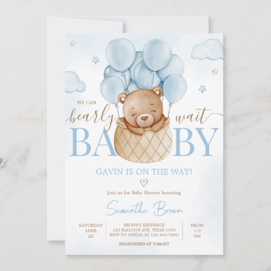 We kunnen het Baby shower van een luchtballon met Kaart (Voorkant)