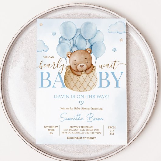 We kunnen het Baby shower van een luchtballon met  Kaart