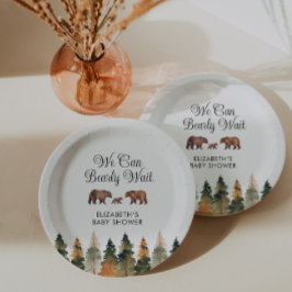 We kunnen het Baby shower van Herfst afwachten Papieren Bordje