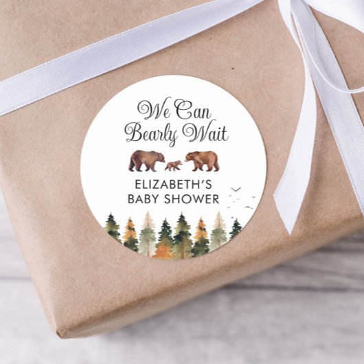 We kunnen het Baby shower van Herfst afwachten Ronde Sticker