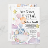 We kunnen het Baby shower van het Beer per post af Briefkaart (Voorkant / Achterkant)