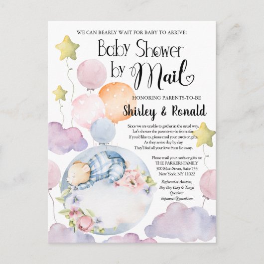 We kunnen het Baby shower van het Beer per post af Briefkaart (Voorkant)