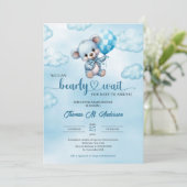 We kunnen het Baby shower van teddyberen nog lang  Kaart (Staand voorkant)