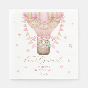 We kunnen het Baby shower van twee meisjes afwacht Servet