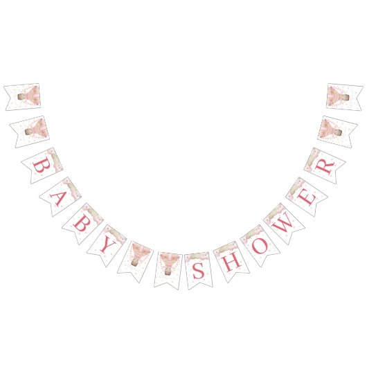 We kunnen het Baby shower van twee meisjes afwacht Vlaggetjes (Alle)