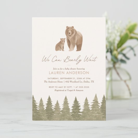 We kunnen het Baby shower van Woodland afwachten Kaart (Staand voorkant)