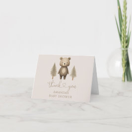 We kunnen het Beer Baby shower van Woodland afwach Bedankkaart