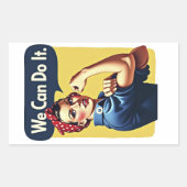 We kunnen het | Beroemd feminisme Rechthoekige Sticker (Voorkant)