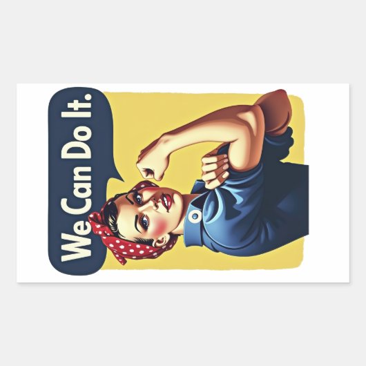 We kunnen het | Beroemd feminisme Rechthoekige Sticker (Voorkant)