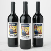 We kunnen het | Beroemd feminisme Wijn Etiket (Flessen)