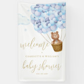 We kunnen het blauwe Baby shower afwachten. Spandoek (Verticaal)