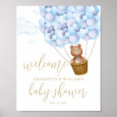 We kunnen het blauwe Baby shower welkomstteken afw Poster (Voorkant)