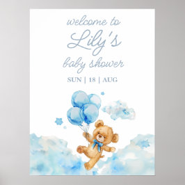 We kunnen het blauwe Baby shower welkomstteken afw Poster
