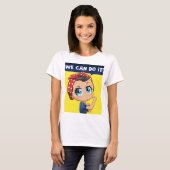 We kunnen het! Chibi Girl Rosie de Riveter T-shirt (Voorkant volledig)