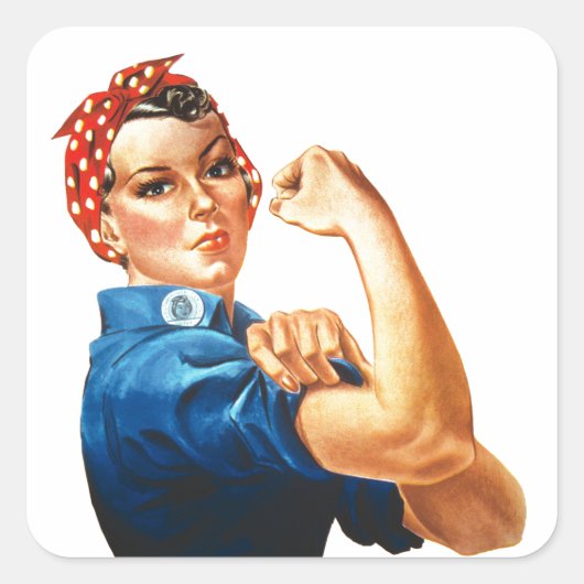 We kunnen het doen door de riveter vrouwen kracht  vierkante sticker (Voorkant)