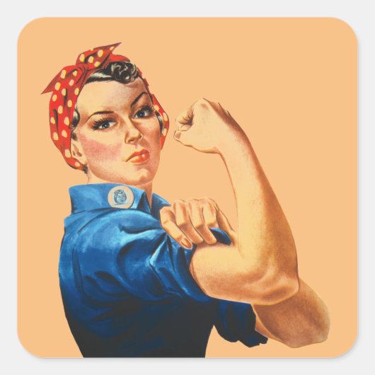 We kunnen het doen door de riveter vrouwen kracht  vierkante sticker (Voorkant)