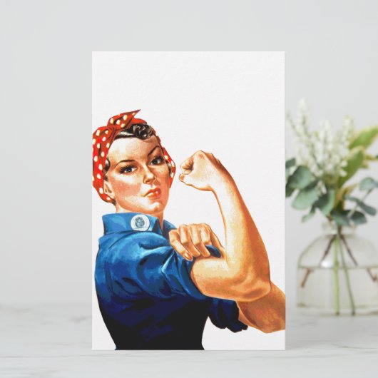 We kunnen het doen met de Riveter WII Propaganda Briefpapier (Staand voorkant)