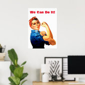We kunnen het doen met de Riveter WII Propaganda Poster (Thuiskantoor)